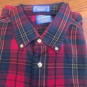Pendleton Men's Wool Plaid Shirt - Red and Blue